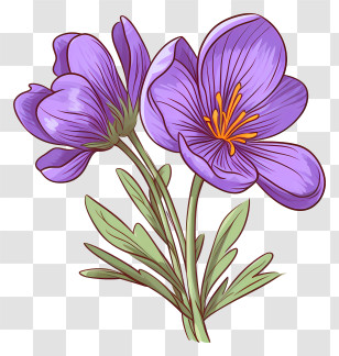 Purple Flower - Illustrative Purple Flowers With Detailed Petals Transparent PNG