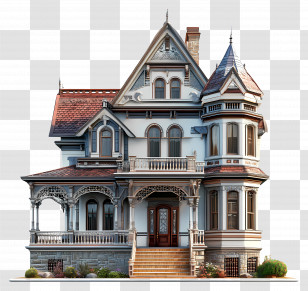 Victorian House - Elegant Victorian Style House Transparent PNG