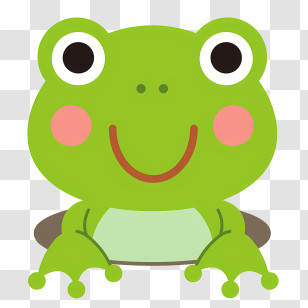 Frog - Cartoon Illustration Of A Happy Green Frog Transparent PNG