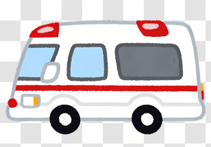 Icon - Cartoon Drawing Of An Ambulance Transparent PNG