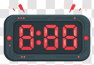 Flash Sale Timer Icon - Red LED Digital Alarm Clock Transparent PNG