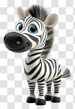 3d Zebra - Cute Cartoon Zebra Transparent PNG