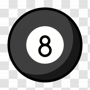 Pool 8 Ball Emoji - Classic Magic 8 Ball Toy Transparent PNG