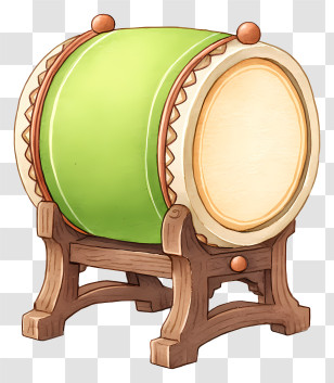 Ramadan Mosque Drum - Green Wooden Drum Transparent PNG
