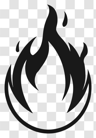 Cartoon - Abstract Black Flame Icon Design Transparent PNG