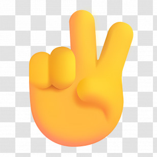 Victory Hand Emoji - Peace Hand Gesture Transparent PNG