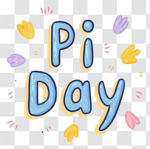 Pi Day - Playful Pi Day Lettering Transparent PNG