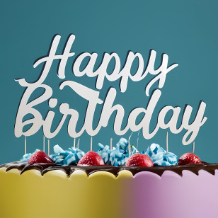 Happy Birthday - Happy Birthday Cake With Strawberries Transparent PNG