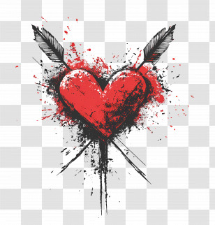 Love Arrow - Abstract Red Wings Art Transparent PNG