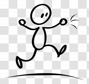 Stick Figure Jumping - Simple Stick Figure Jumping Illustration Transparent PNG