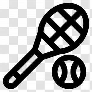 Tennis Racquet - Tennis Racket And Ball Illustration Transparent PNG