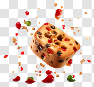 Emoji - Exploding Fruitcake With Candied Fruits Transparent PNG