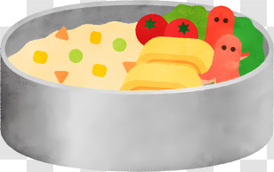 Food Elements - Colorful Cartoon Bento For Lunch Transparent PNG