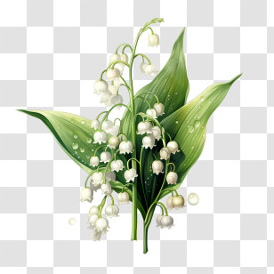 Lily Of The Valley - White Lily Of The Valley Floral Illustration Transparent PNG