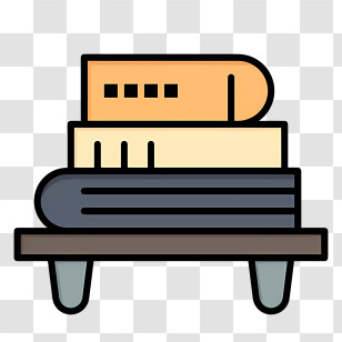 Modern Education Icon - Books On A Shelf Transparent PNG