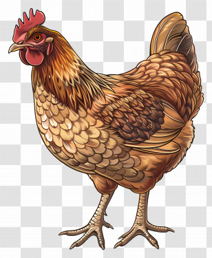 Hen - Illustration Of A Brown Chicken Transparent PNG