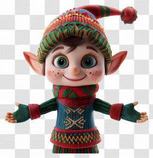 Elf - Cute Christmas Elf Character Transparent PNG