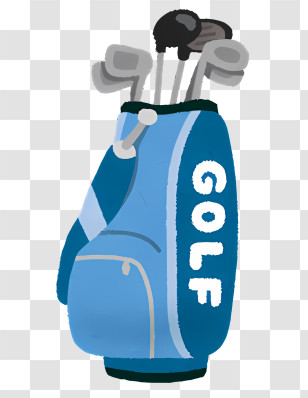 Golf Bag - Blue Golf Bag With Clubs Transparent PNG