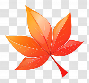Orange Leaf - Orange Maple Leaf In Autumn Transparent PNG