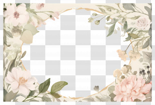 Wedding Background - Floral Frame With Soft Colors Transparent PNG
