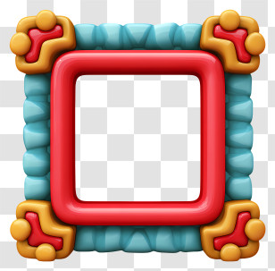 Cartoon Frame - Colorful Decorative Square Frame Transparent PNG