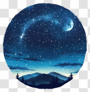 Night Sky - Beautiful Night Sky With Stars And Moon Transparent PNG