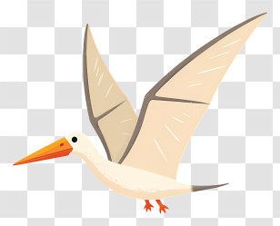 Pterodactyl Flying - Flying Bird With Outstretched Wings Transparent PNG