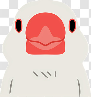 Icon - Cute Bird Face With Red Beak Transparent PNG