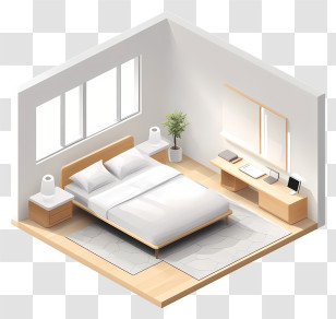 Bedroom - Minimalist Bedroom With Modern Design Transparent PNG