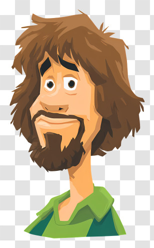 Shaggy Rogers - Cartoon Character With Shaggy Hair Transparent PNG