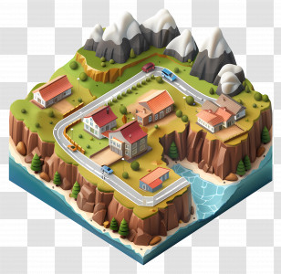 Land Real Estate - Cute Village On Mountain Transparent PNG