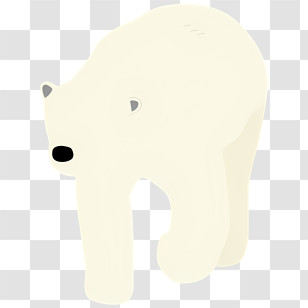 Polar Bear - Minimalistic Polar Bear Illustration Transparent PNG