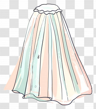 Wedding Veil - Pastel Pleated Skirt Transparent PNG