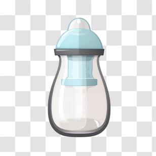 Milk Bottle - Baby Milk Bottle Illustration With Blue Cap Transparent PNG