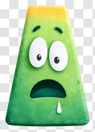 Bitten Green Candy - Surprised Green Triangle Transparent PNG