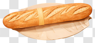 Whole Grain Bread - Classic French Baguette On White Napkin Transparent PNG