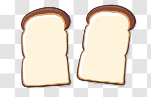 White Toast - Two Slices Of Bread Illustration Transparent PNG