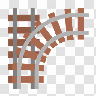 Train Tracks - Curved Railway Track Transparent PNG