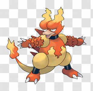 Magmar - Fire Creature With Flames Transparent PNG