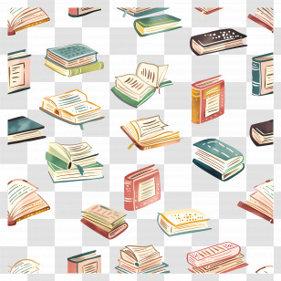 Books Pattern - Pattern Of Books For Reading Enthusiasts Transparent PNG