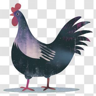 Rooster - Black Rooster Standing Proudly Transparent PNG