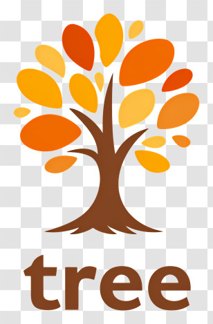 Tree Logo - Simple Autumn Tree Icon Transparent PNG