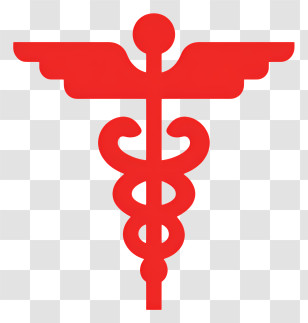 Health Sign - Red Caduceus Medical Symbol Transparent PNG