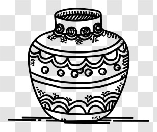 Cartoon - Decorative Patterned Vase Transparent PNG