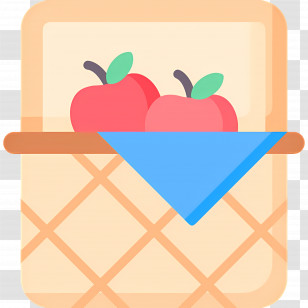Food Gift Baskets - Basket With Red Apples And Blue Cloth Transparent PNG