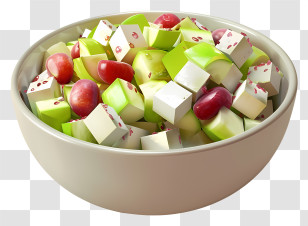 Waldorf Salad - Healthy Fruit Salad In Bowl Transparent PNG
