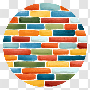 Brick Wall - Colorful Brick Wall Pattern Transparent PNG