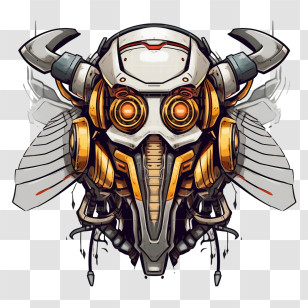 Transformer Robot
 - Futuristic Robotic Insect With Golden Details Transparent PNG