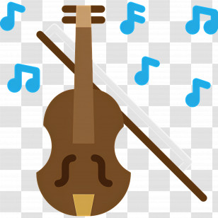 Violin - Violin Illustration With Musical Notes Transparent PNG