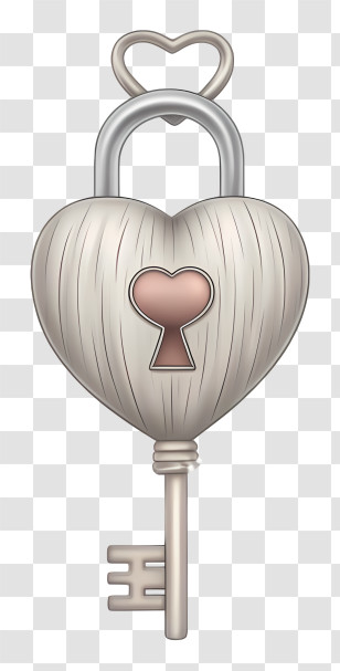 Lock Heart - Silver Heart Padlock And Key Transparent PNG
